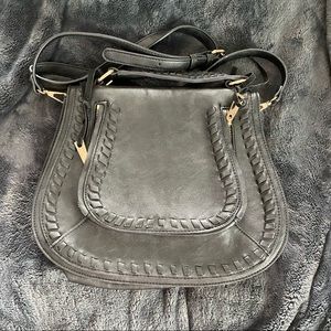 Black crossbody satchel